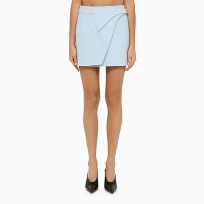 Shop Wardrobe.nyc Light Wrap-around Miniskirt In Blue