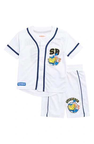 Shop Freeze Kids' Spongebob Baseball Jersey Shirt & Shorts Set In White