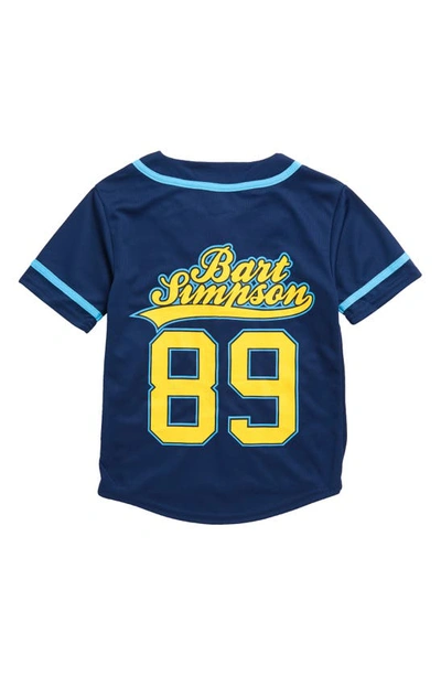 Shop Freeze Kids' Simpson Baseball Jersey Shirt & Shorts Set In Navy