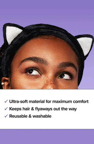 I Dew Care Black Cat Skin Care Headband In Black