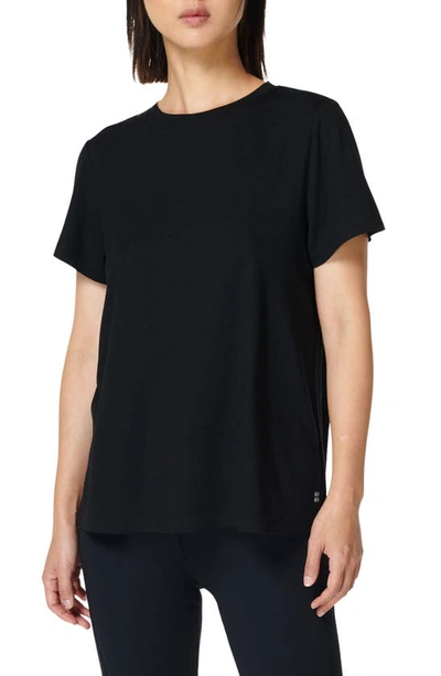 Shop Sweaty Betty Focus Longline Training T-shirt In Black