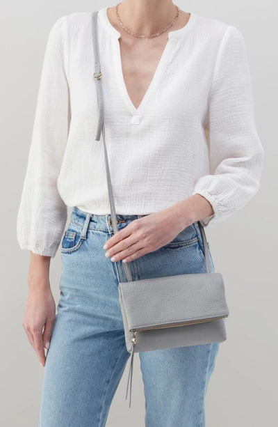 Hobo Small Draft Leather Crossbody Bag In Light Grey