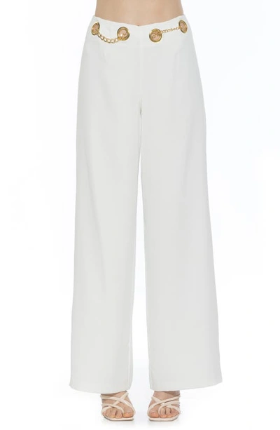 Shop Alexia Admor Cassie Grommet High Waist Wide Leg Pants In Ivory