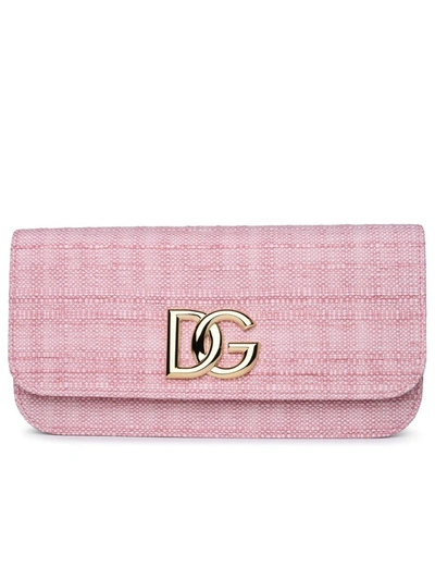 Shop Dolce & Gabbana Beige Fabric Bag In Pink