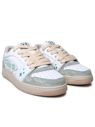 Shop Enterprise Japan Two-tone Leather Sneakers In White