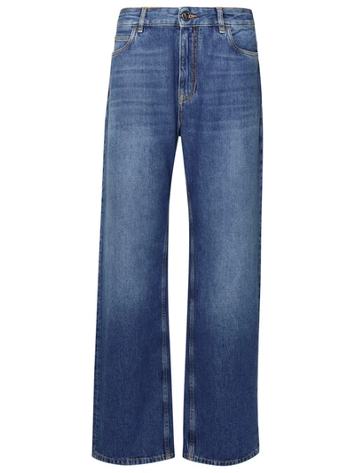 Shop Etro Light Blue Cotton Jeans