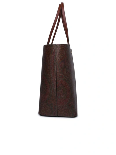 Shop Etro Brown Leather Blend Bag