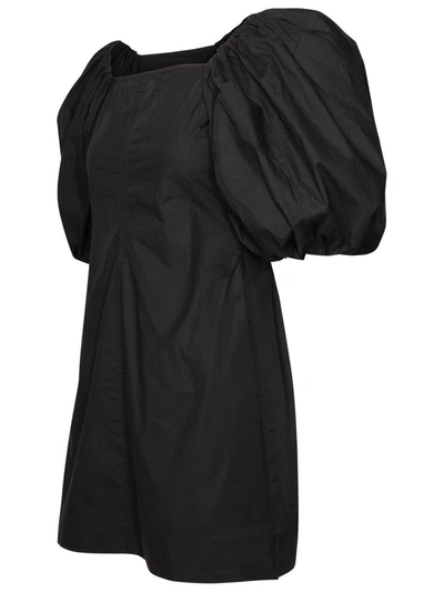 Shop Ganni Twisted Dress In Black