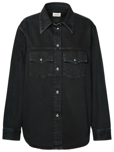Shop Khaite Black Cotton Blend Shirt