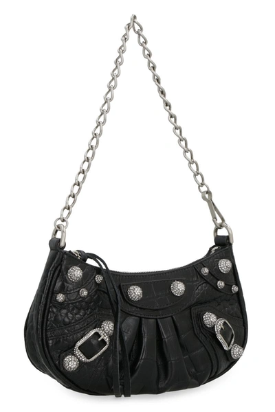 Shop Balenciaga Le Cagole Mini Leather Bag In Black