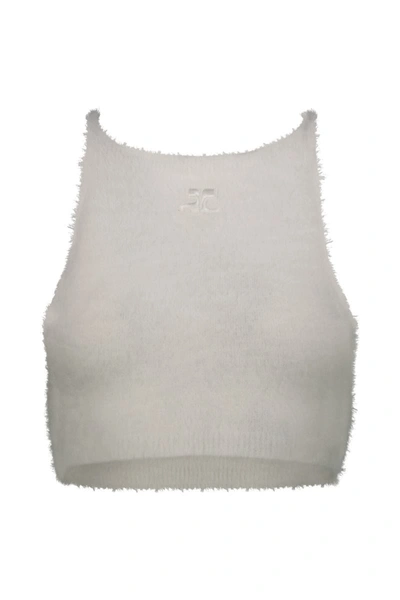 Shop Courrèges Crop Top In White Clothing