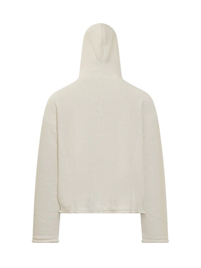 Shop Mm6 Maison Margiela Hooded Sweater In White