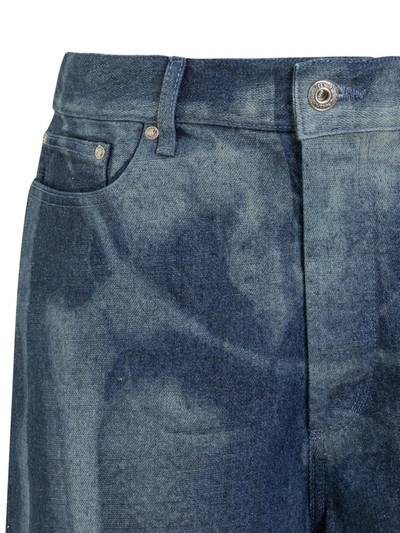 Shop Off-white Denim Bermuda Shorts In Blue