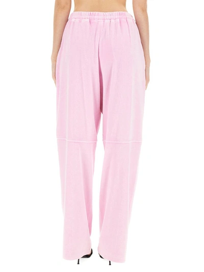 Alexander Wang T T By Alexander Wang Articulated Velour Track Pants In Pink