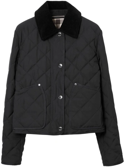Shop Burberry Lanford Quilted Jacket In Black