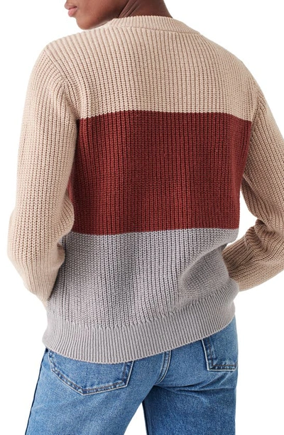 Faherty Cozy Cotton Crew Sweater In Autumn Colorblock