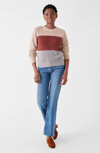 Faherty Cozy Cotton Crew Sweater In Autumn Colorblock