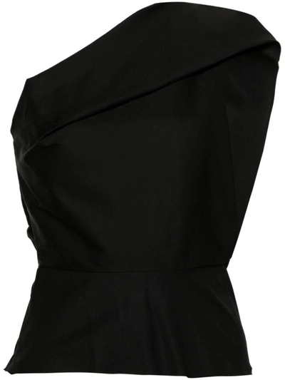 Shop Rick Owens One-shoulder Bustier Top In Black