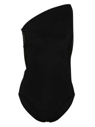 Shop Rick Owens One-shoulder Swimsuit In Black