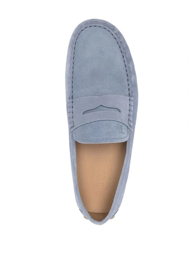 Shop Tod's Gommini Suede Driving Shoes In Clear Blue
