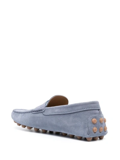 Shop Tod's Gommini Suede Driving Shoes In Clear Blue