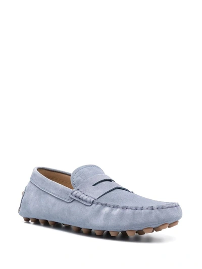 Shop Tod's Gommini Suede Driving Shoes In Clear Blue