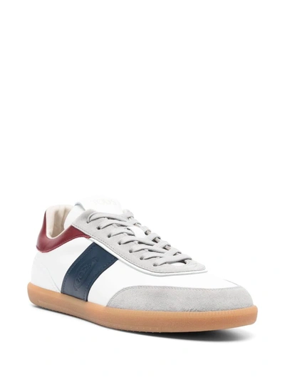 Shop Tod's Tabs Suede Sneakers In White
