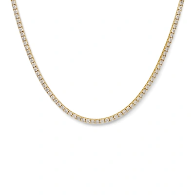 Shop Diana M. 14 Kt Yellow Gold, 16" Diamond Tennis Necklace Featuring 11.75 Cts Tw Diamonds