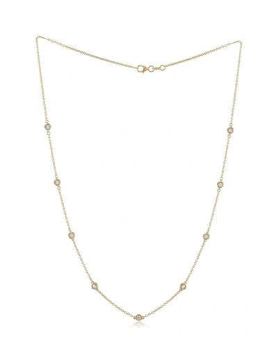 Shop Diana M. 14 Kt Yellow Gold, 18" Diamonds-by-the-yard Necklace Featuring 1.00 Cts Tw Round Diamonds