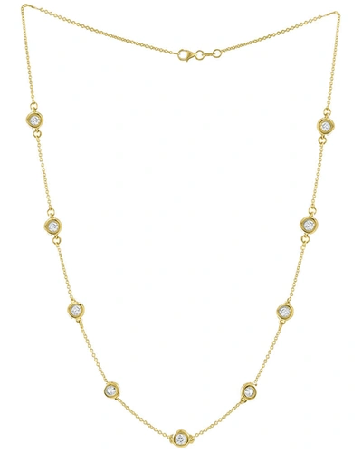 Diana M. 14 Kt Yellow Gold, 18" Diamonds-by-the-yard Necklace Featuring 2.25 Cts Tw White Round Diamonds In Yellow
