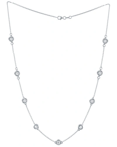 Shop Diana M. 14 Kt White Gold Diamonds-by-the-yard Necklace Featuring 2.26 Cts Tw White Round Diamonds