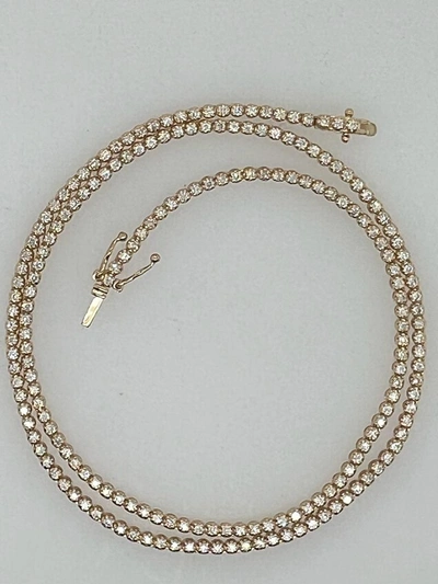 Shop Diana M. 14kt Yellow Gold Tennis Necklace 8.10cts Diamond, 152st, 16"