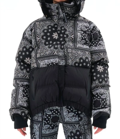 Shop P.e Nation Women's Niseko Snow Jacket In Black Bandana Print In Multi