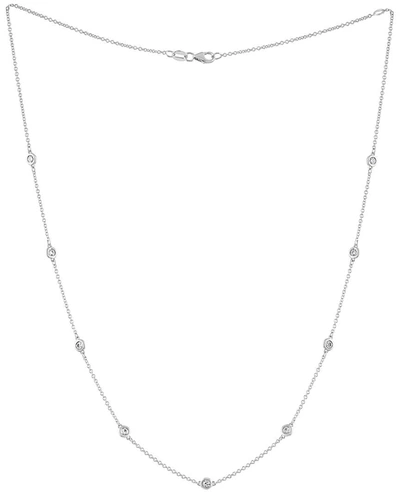 Diana M. 14 Kt White Gold, 18" Diamonds-by-the-yard Necklace Featuring 0.50 Cts Tw Round Diamonds In White