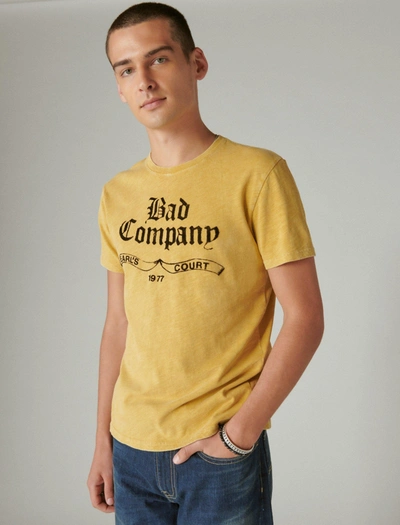 Shop Lucky Brand Men's Bad Company 1977 Tee In Yellow