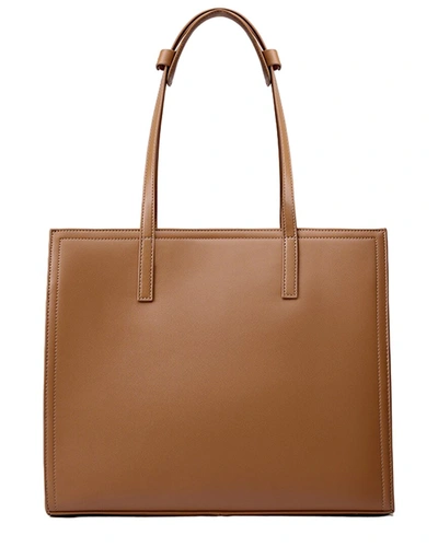 Shop Adele Berto Leather Tote Bag In Brown