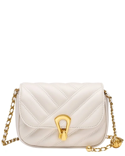 Shop Adele Berto Leather Shoulder Bag In White
