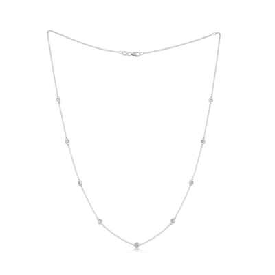 Diana M. 14 Kt White Gold, 30" Diamonds-by-the-yard Necklace Featuring 1.50 Cts Tw Round, Brilliant Cut Diamo In White