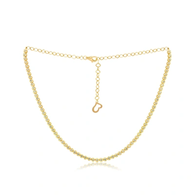 Diana M. 14 Kt Yellow Gold, 14" Diamond Choker Necklace Featuring 2.30 Cts Tw Brilliant Cut Round Diamonds In Yellow