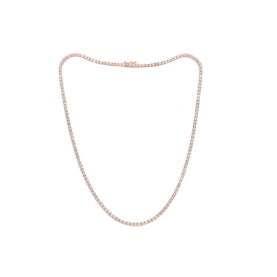 Shop Diana M. 14 Kt Rose Gold, 16" Diamond Tennis Necklace Featuring 9.00 Cts Tw Diamonds In Multi