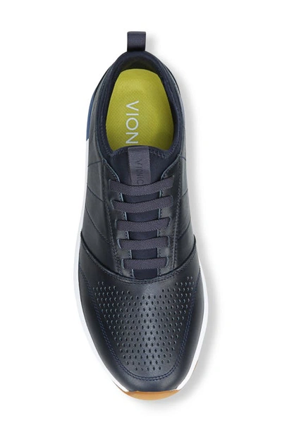 Shop Vionic Trent Sneaker In Navy Leather