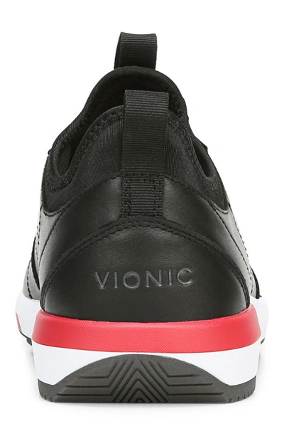 Shop Vionic Trent Sneaker In Black Leather