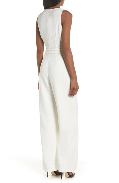 Shop Vince Camuto Tie Front Wide Leg Jumpsuit In Ivory