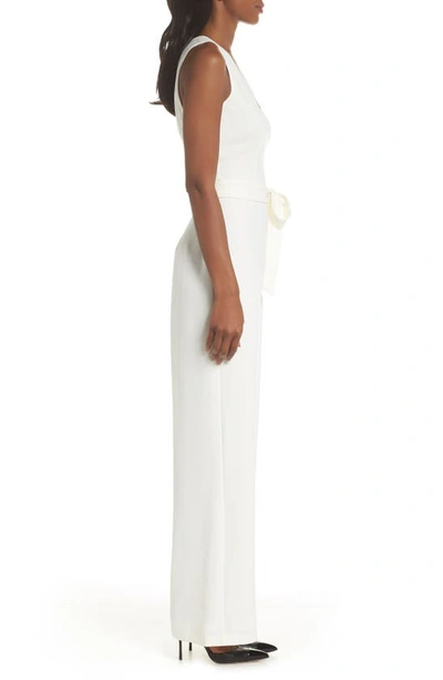 Shop Vince Camuto Tie Front Wide Leg Jumpsuit In Ivory