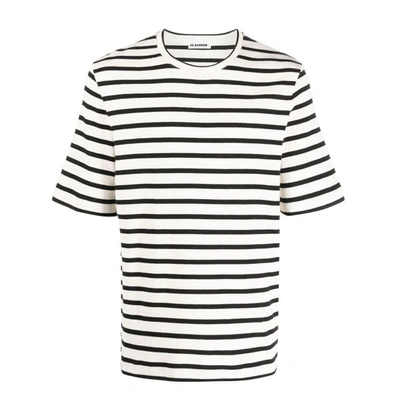Shop Jil Sander T-shirts In Neutrals/black