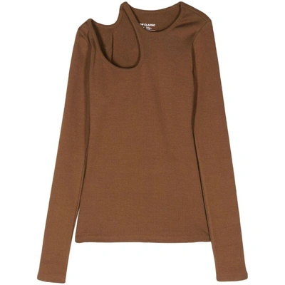 Shop Low Classic Tops In Brown