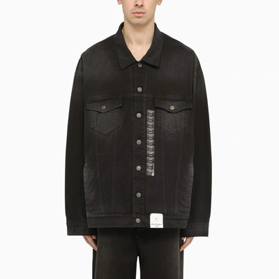 Shop Balenciaga | Black Denim Jacket With Size Stickers