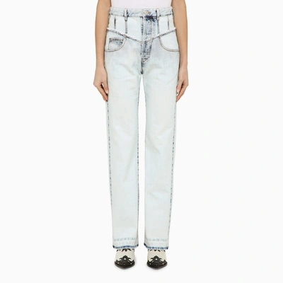 Isabel Marant Noemie Straight Leg Jeans In Light Blue