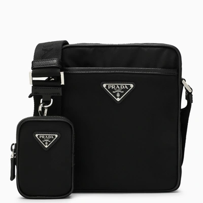 Shop Prada Black Re-nylon Cross-body Bag In Brown