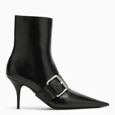 Balenciaga Knife Belt M80 Ankle Boots - Leather - Black/silver In Black